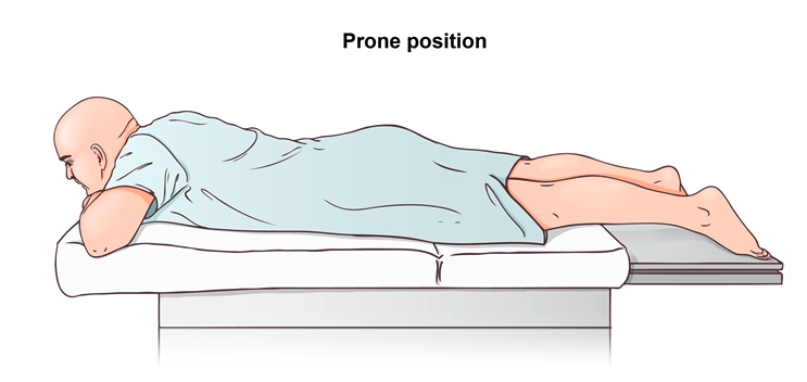horizontal recumbent position